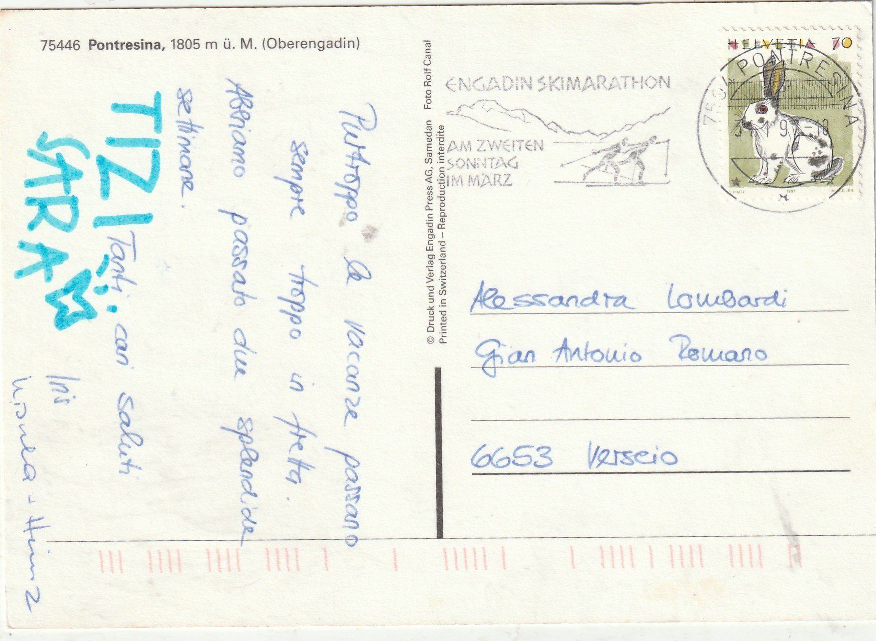 Cartoline postali: Pontresina Dorfstrasse – Usato da Lumbrein venduto da made02 1
