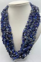 Siebenreihige Collier aus Lapis Splitte