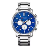 ⌚Herrenuhr Multifunktionsuhr Blau Silber Quarz Edelstahl NEU