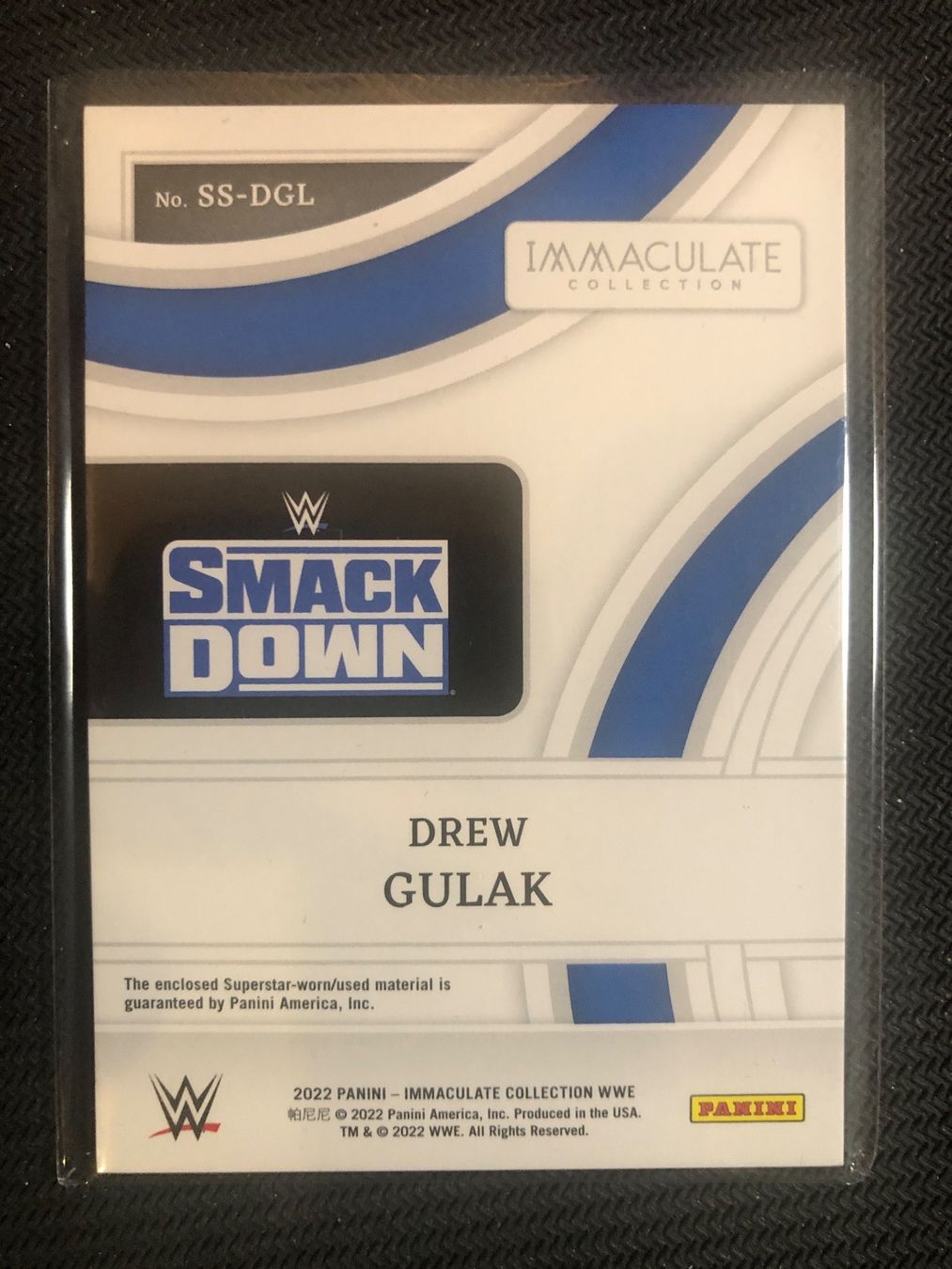 Topps Carte collezionabili: Panini Immaculate WWE Drew Gulak Player-Worn Patch 34/99 – Usato da Wangenried venduto da Garagara 1