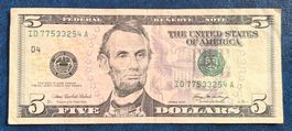 Usa 5 Dollars 2006 billet
