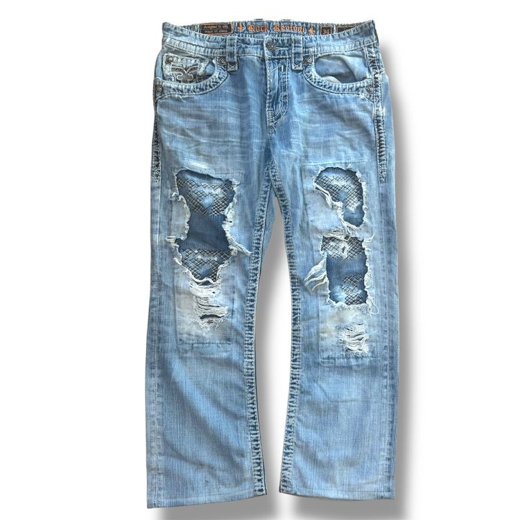 True Religion Jeans: Rock Revival vintage ripped and embroidered denim jeans 90s – Usato da Rheinfelden venduto da sourced_limited 1