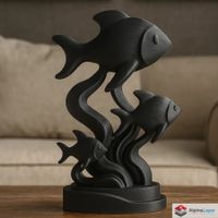 Stylish Fish Sculpture – Elegant Decorative Art - 3D Printed