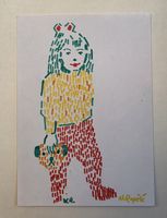 Walter Ropélé Original Buntstift/Papier 20x15cm handsign.