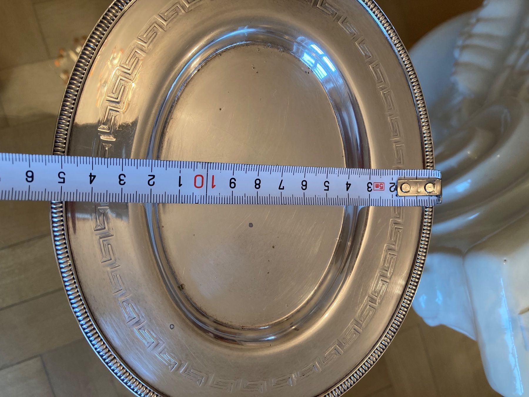 Piatti di portata: TABLETT VIDEPOCHE mit GRECA, 20x15 cm, versilbert – Usato da Zürich venduto da kostbares 6