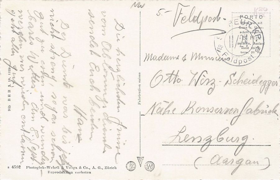 Cartoline postali: Stans, Feldpost SAPPEUR KP. II/24 – Usato da Frauenfeld venduto da POML 1