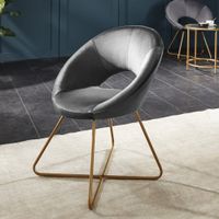 18204 - Samtstuhl SILVIA Stuhl Sessel  72x58x44 Grau