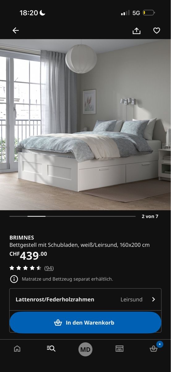 Letti: Brimnes ikea bett wie neu – Nuovo (secondo la descrizione) da Therwil venduto da mandy.dietrich.sue 2