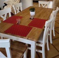 Massivholz Esstisch mit 6 Stühlen, Top Zustand!