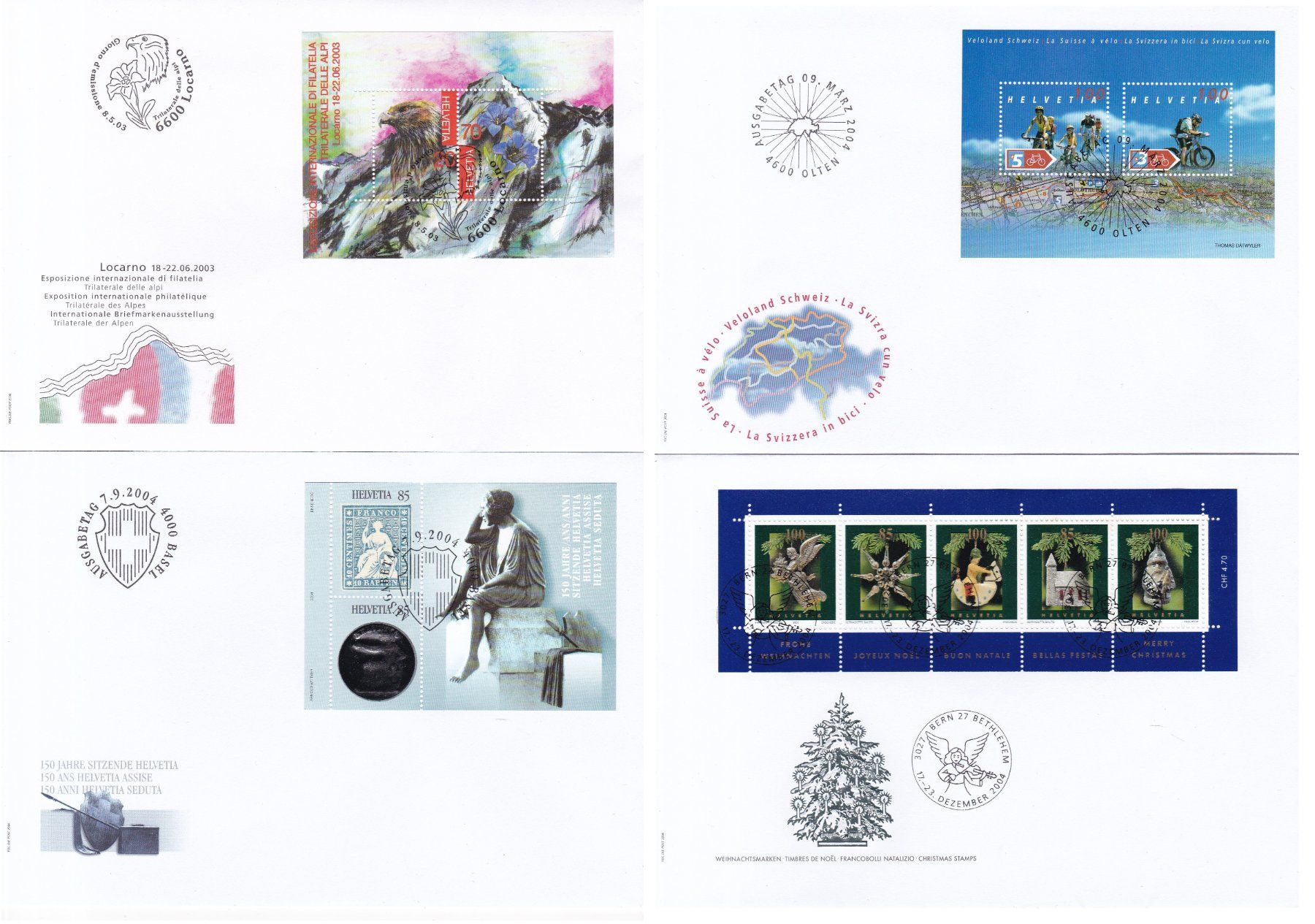 Tutti i francobolli: 21 Stk.CH FDCs, Blocks etc. 1999-2014 – Usato da Münchwilen AG venduto da Nesar 3