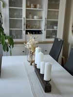 Kerzenständer aus Holz und Eisen