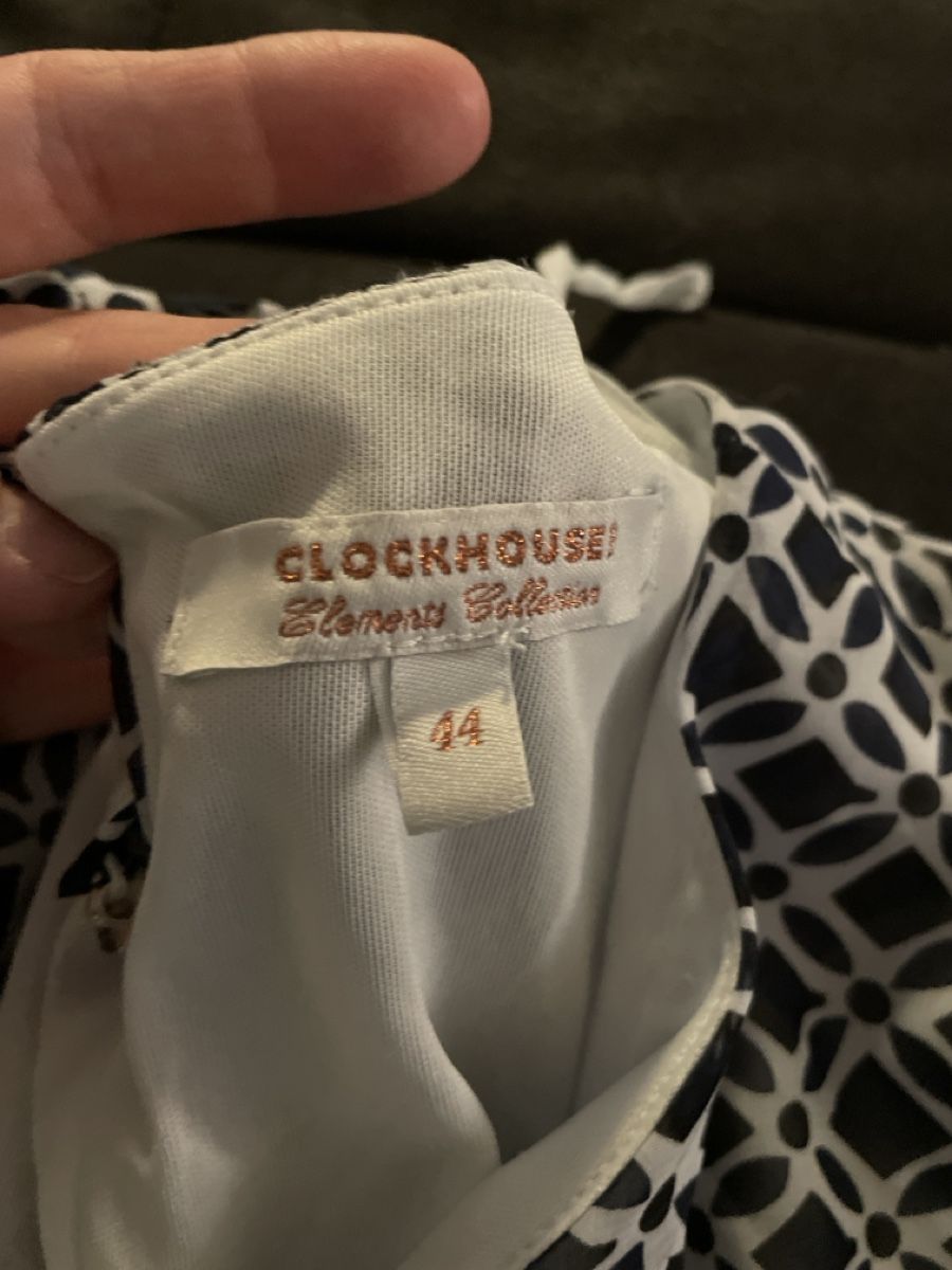 C&A Camicette: Clockhouse Bluse Gr. 44 schwarz weiss Muster luftig – Usato da Worben venduto da celine_1 2