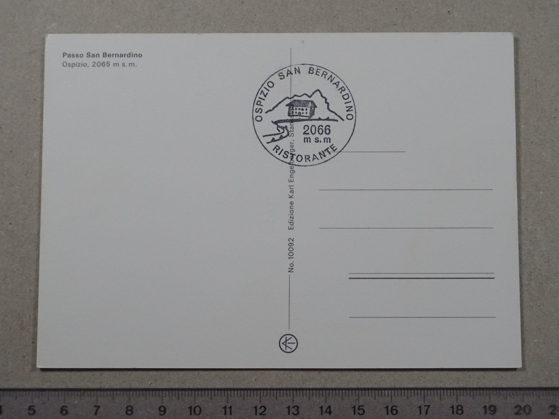 Cartoline postali: Passo San Bernardino, Ospizio – Usato da Lenzburg venduto da fh1 1