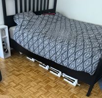 Bettgestell 170x210 schwarz + Lattenrost (Matratze gratis)