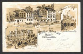 Baden Lithografie Bad-Hotel Rebstock