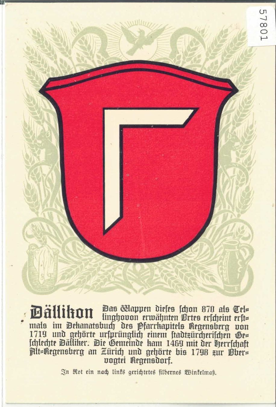 Cartes postales: Dällikon - Gemeindewappen – D'occasion à Ettingen par Kartenplanet