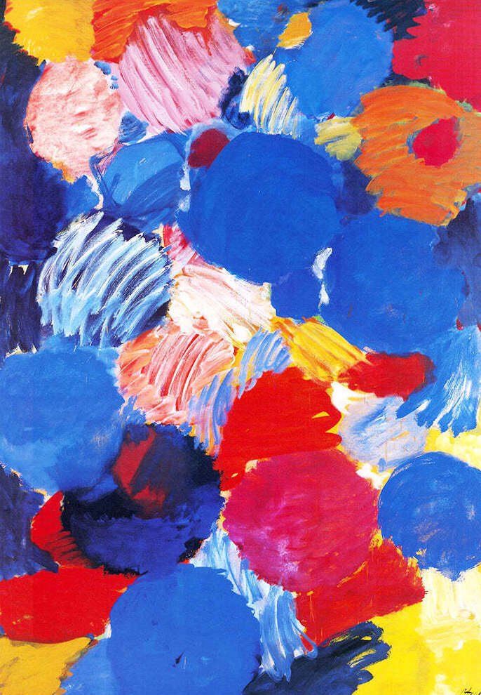 Grafica & Litografie: Ernst Wilhelm Nay      "Ekstatisches Blau"    KUNSTDRUCK – Usato da Nennigkofen venduto da Schamane75 1
