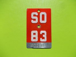 Velonummer / Fahrradnummer SO 83