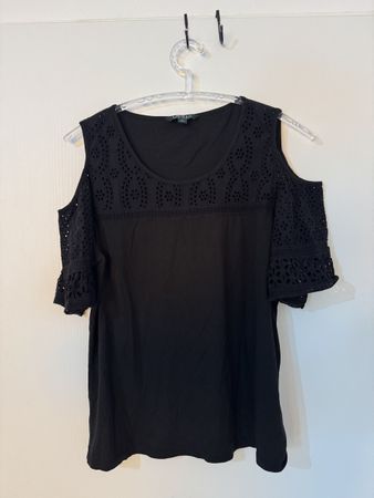 Ralph Lauren Damen tshirt top schwarz Grösse L mit Cut-outs