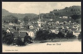 AK Wald /ZH, Teilansicht mit Kirche