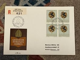 1 Erstagsbrief LI Einschreiben Viererblock 1969