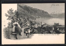 Montreux, Ortsansicht aus der Vogelschau