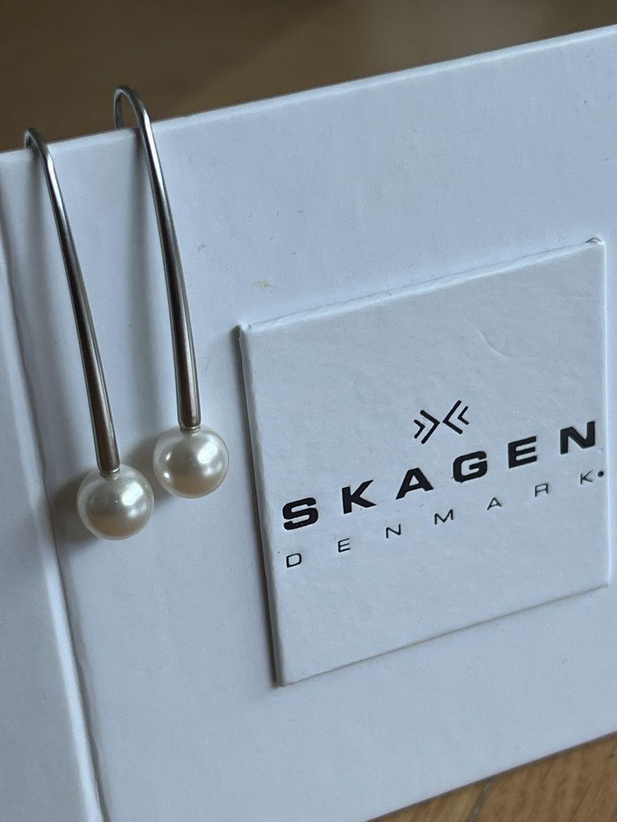 Skagen Orecchini pendenti & Orecchini a lobo: Ohrringe Skagen Denmark - Hänger mit Perle – Nuovo e nell'imballaggio originale da Zürich venduto da ahhahn 2