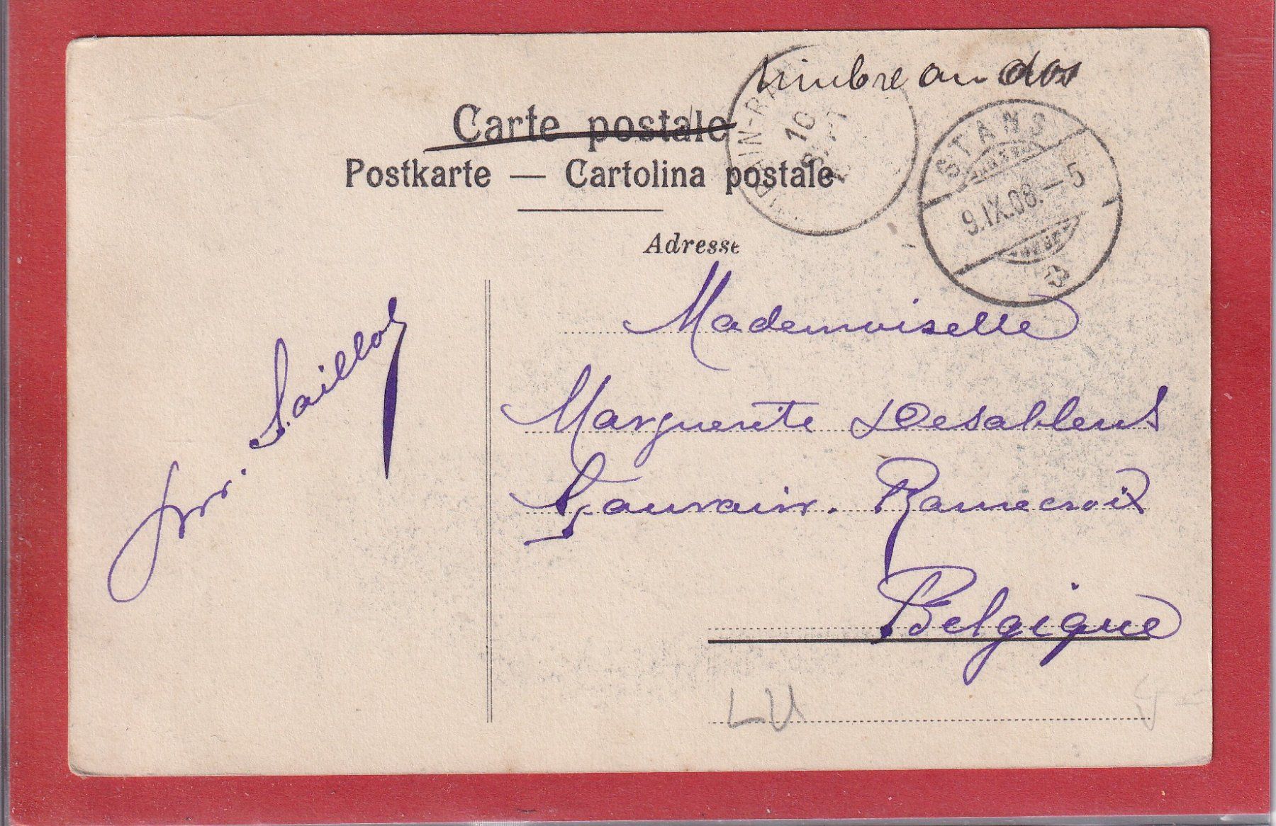Cartoline postali: Boot - Krämerstein bei Kastanienbaum (LU) 1908 – Usato da Orvin venduto da Pyaeschli 1
