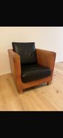 Sessel Leder braun/schwarz mit Gebrauchsspuren