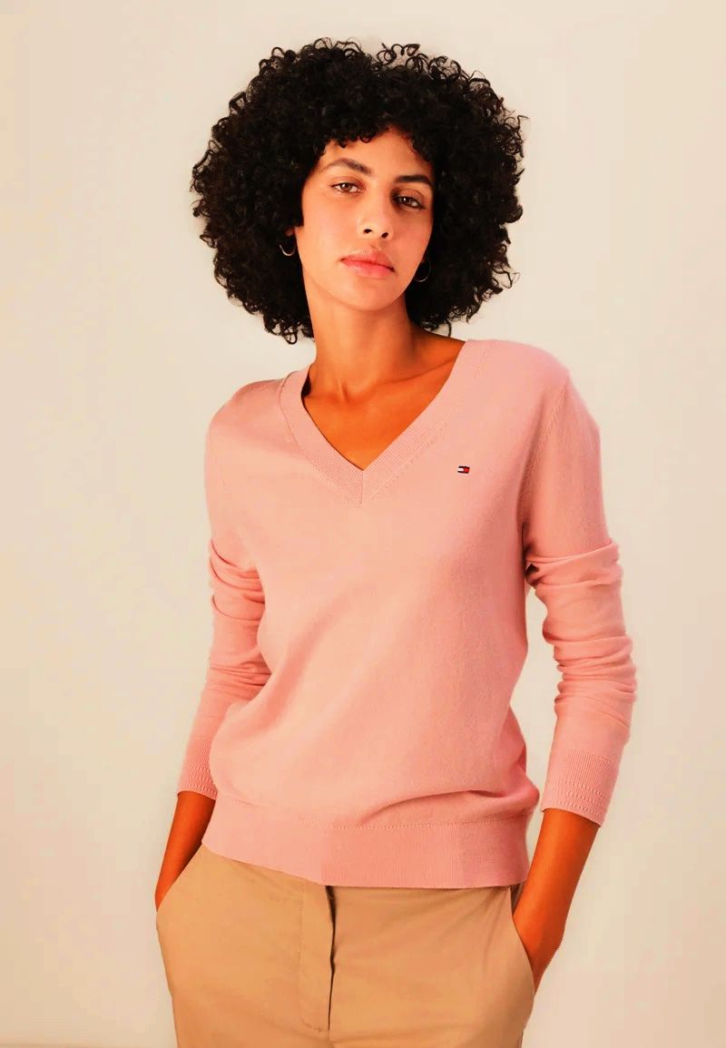 Tommy Hilfiger Top: Tommy Hilfiger Damen Pullover rosa XS V-Ausschnitt – Usato da Niederrohrdorf venduto da gigerch 7