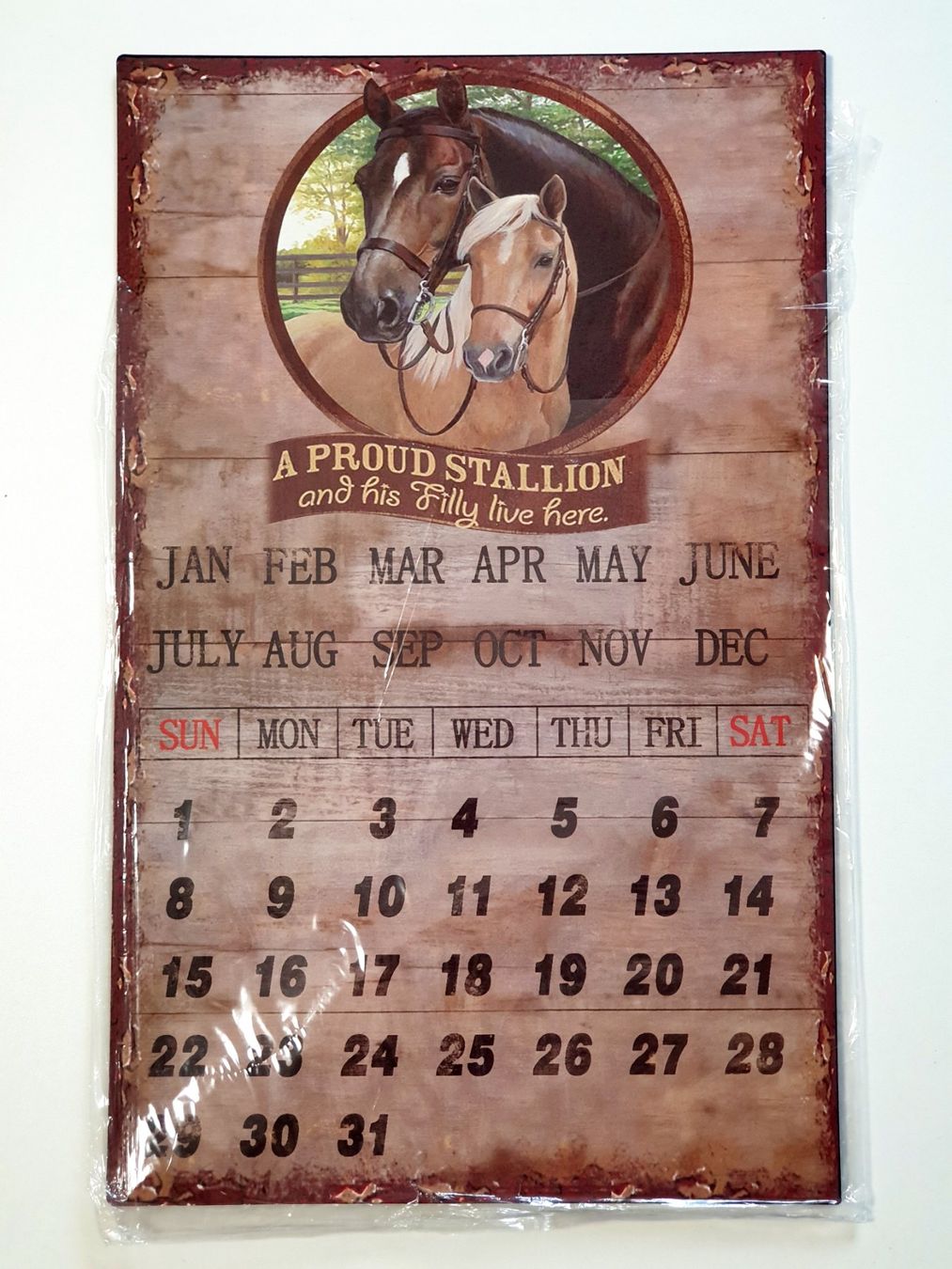 Insegne: Vintage Blechschild Ewiger Kalender – Nuovo e nell'imballaggio originale da Zürich venduto da Pipa2