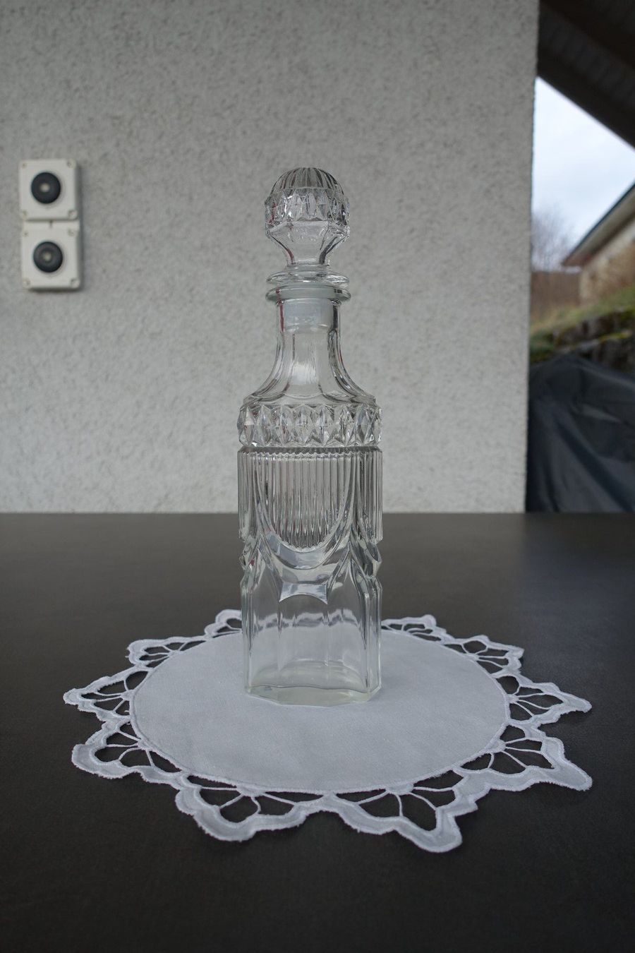 Caraffe: Schöne ältere Glaskaraffe, reichlich verziert, Versand! – Usato da Trimbach venduto da bergmann67