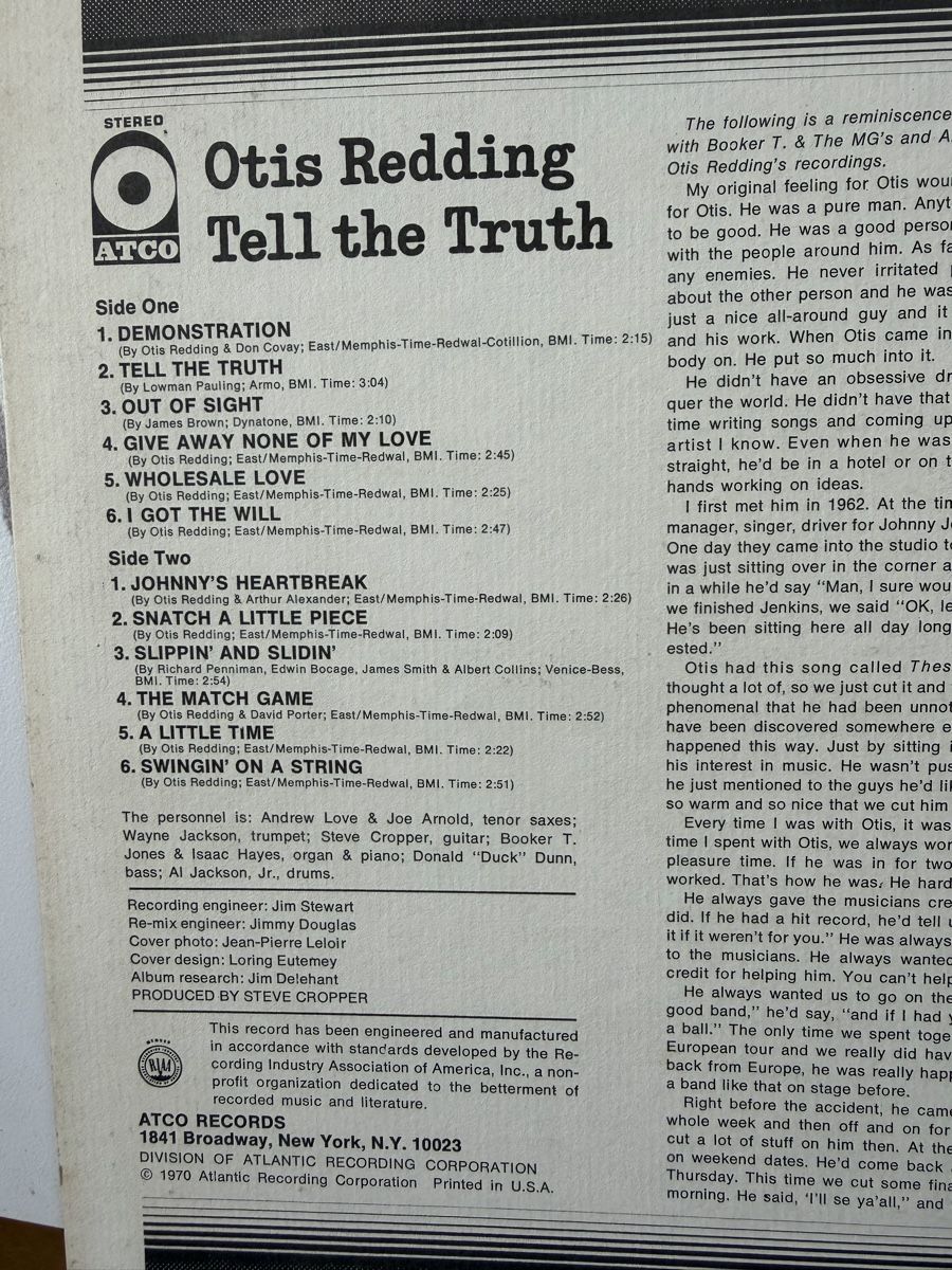 Vinyles: Otis Redding: Tell the Truth – D'occasion à Winterthur par romaroma 1