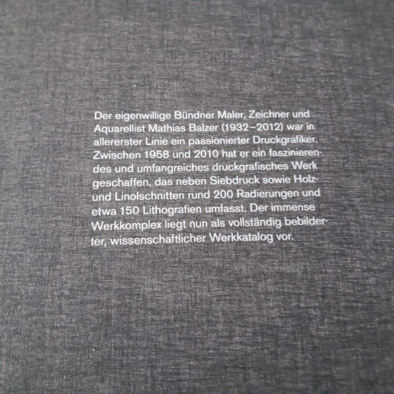 Libri: Mathias Balzer Werkkatalog der Druckgrafik – Usato da Chur venduto da chr_b2cn 1