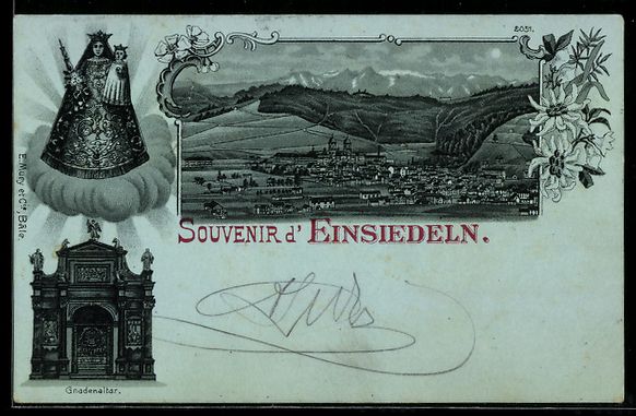 Cartes postales: Mondschein-Lithographie Einsiedeln, Gnad – D'occasion à Berlin par bartko-reher