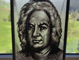J.S. Bach - Portrait Hinterglasmalerei, signiert, ab 1 Fr.