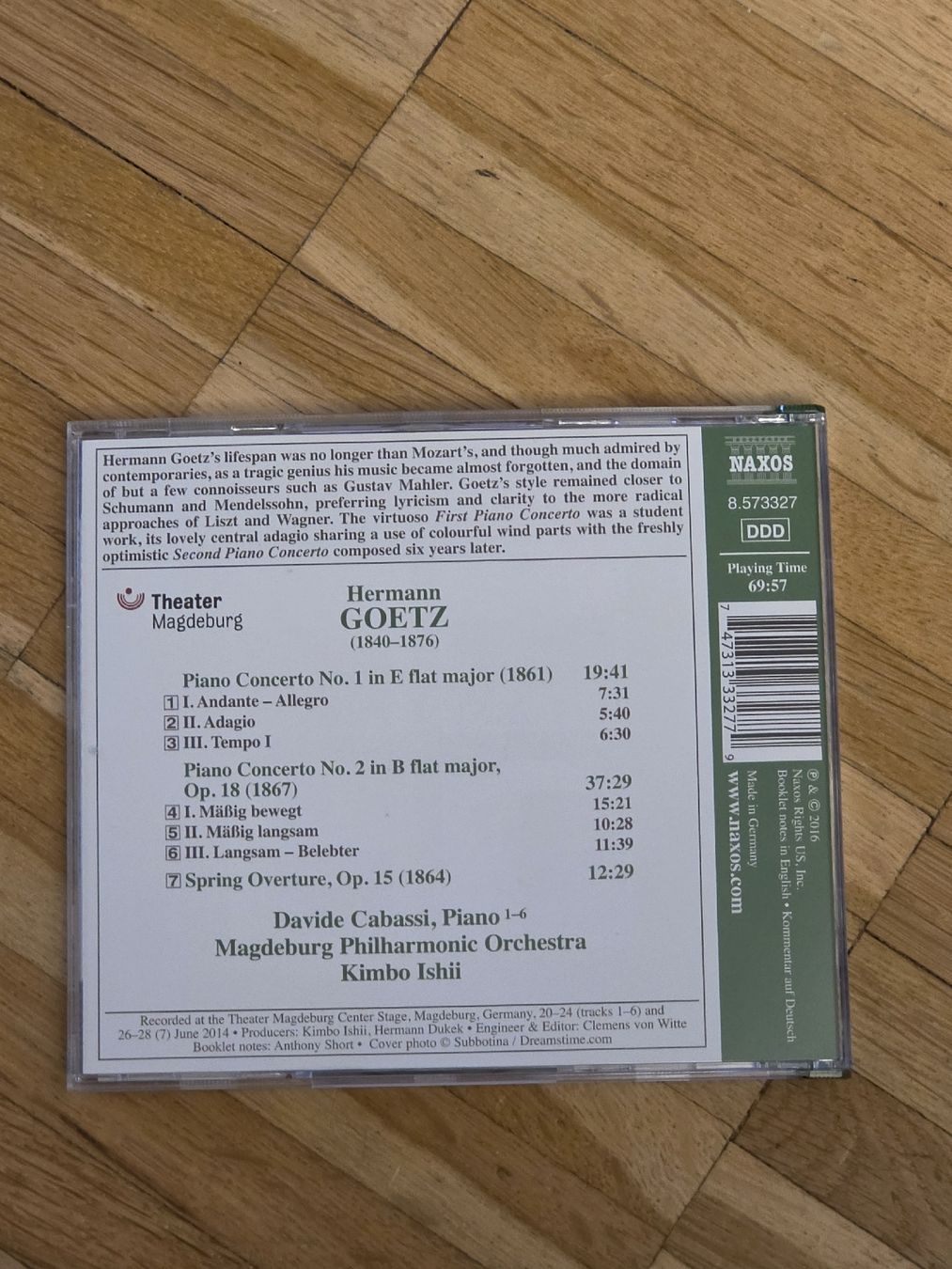 CDs: CD: Hermann Goetz: Klavierkonzerte 1&2, Davide Cabassi – D'occasion à Aesch BL par immon 1
