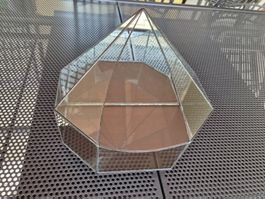 Pflanzen-Terrarium aus Glas und Spiegelglas