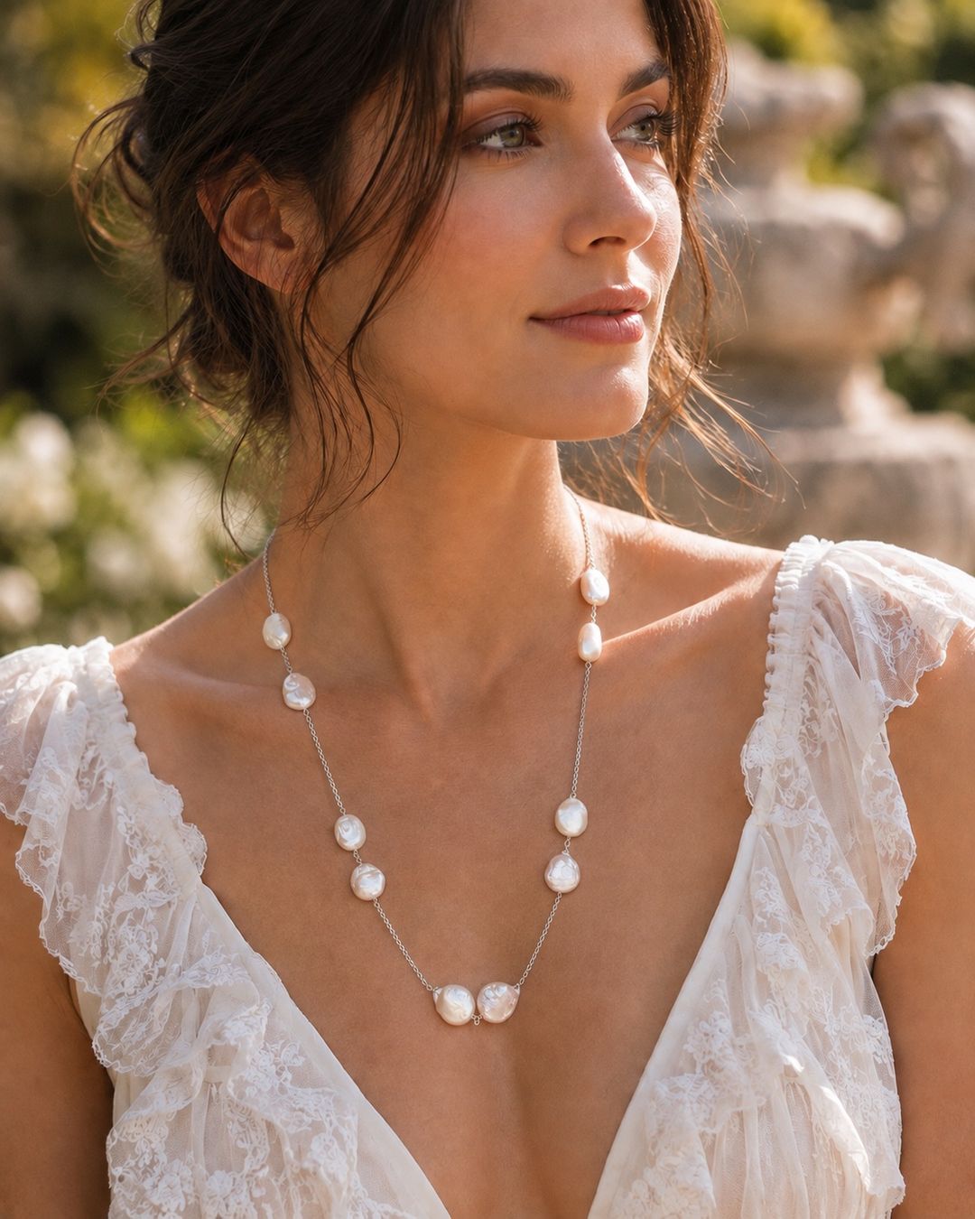 Catenine: Collier perles eau douce en argent – Nuovo e nell'imballaggio originale da St-Maurice venduto da Sandrinette123