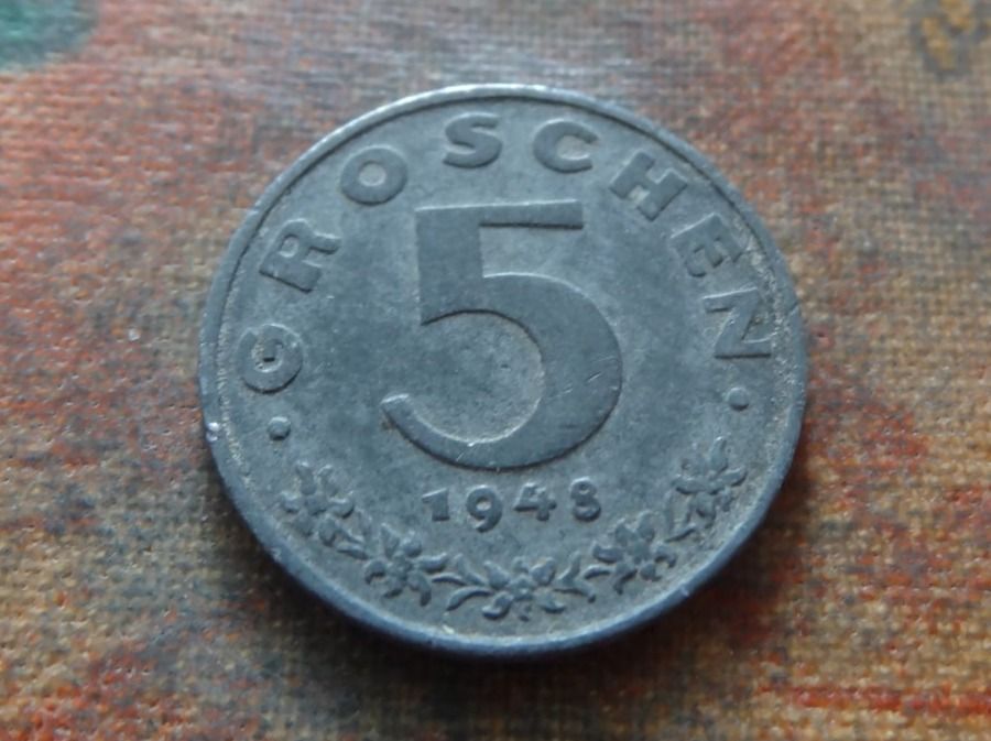 Tutti le monete: AUTRICHE  5  Groschen  1948 – Usato da Romanel-sur-Lausanne venduto da Swift13