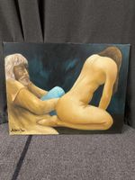 Halb Akt mit Frau und angezogener Mann von Rene Scherer
