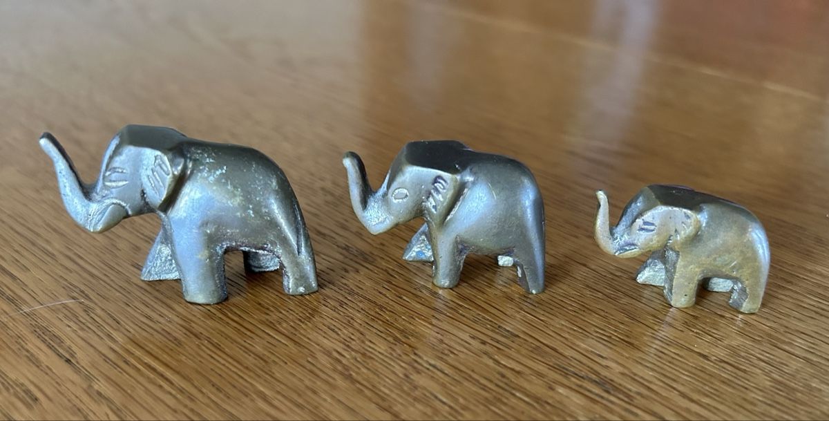 Statuette: Messing Elefanten Set, 3 Stück, – Usato da Lengnau AG venduto da Mefari