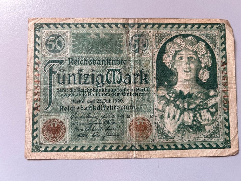 Reichsbanknote Fünfzig Mark - 23.07.1920 | Kaufen auf Ricardo