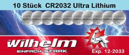 10 Stück CR2032 Ultra Lithium