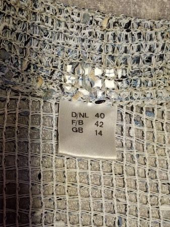 Haut treillis bleu - ajouré taille 40 - 24% coton