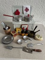 Nostalgische Miniatur-Puppenküche, Zubehör, Top Zustand