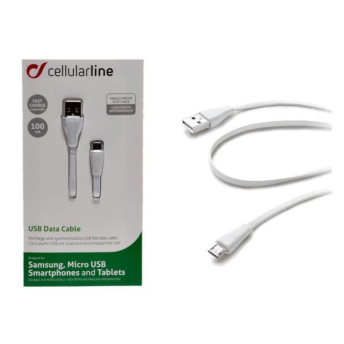 Cavi per trasmissione dati: Micro USB kabel 100cm weiss – Nuovo e nell'imballaggio originale da St.Gallen venduto da kaufdeinhandy