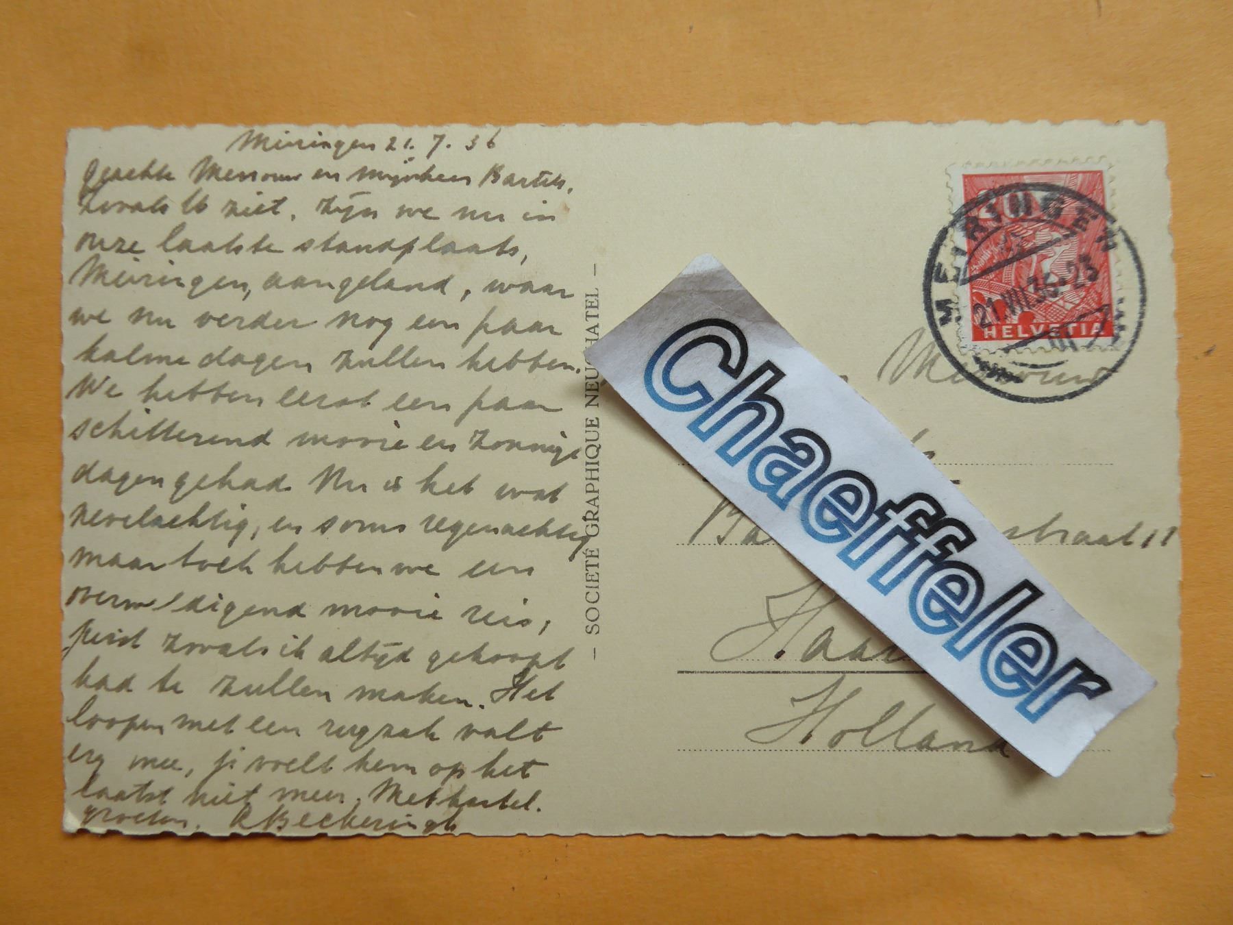 Cartes postales: 1936 5890  Meiringen-Unterer-Reichenbachfall. – D'occasion à Zürich par Chaeffeler 1