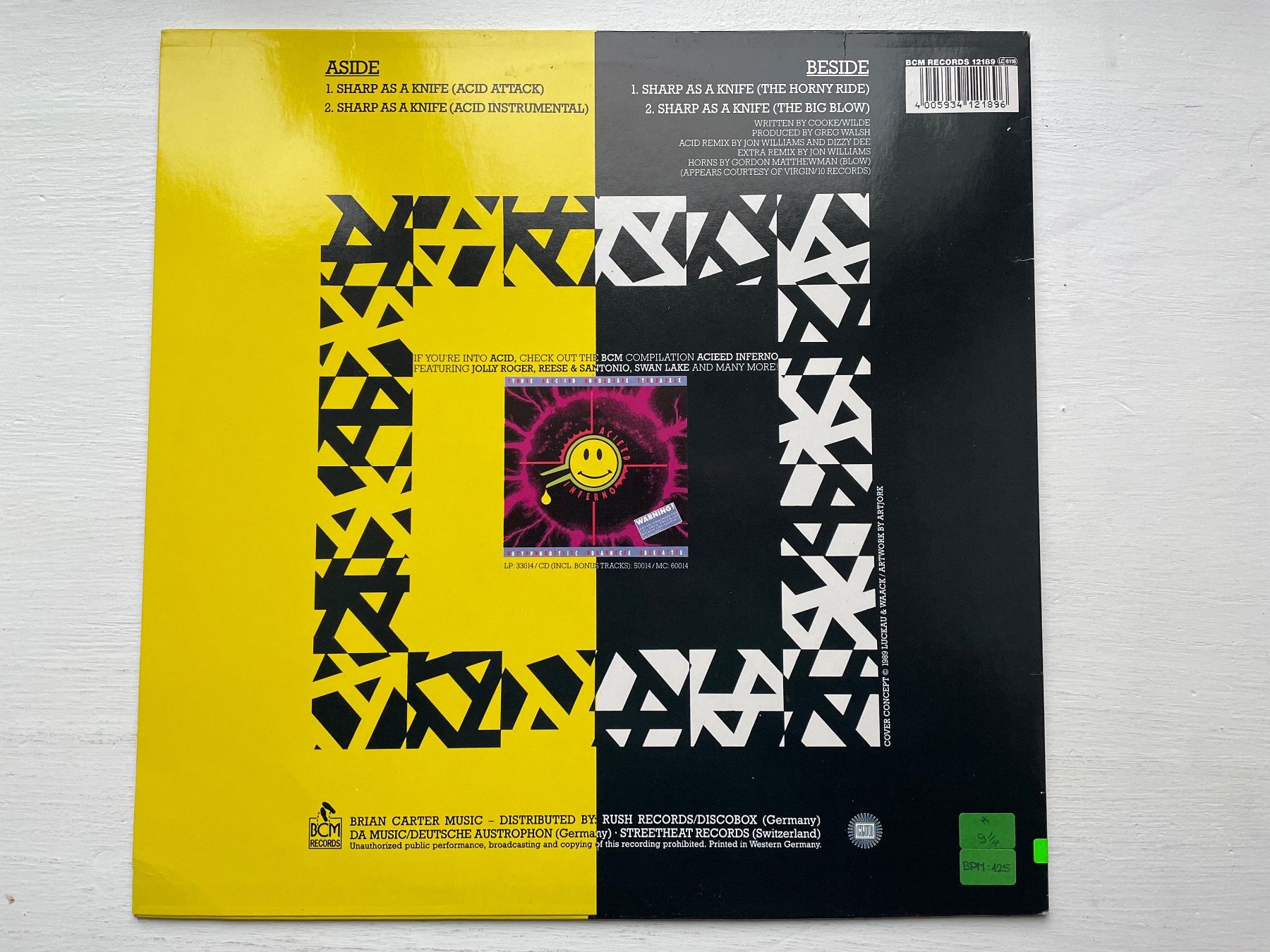 Dischi in vinile: Brandon Cooke - Sharp As A Knife - 12" Maxi, 1989 – Usato da Zürich venduto da Andy_t71 1
