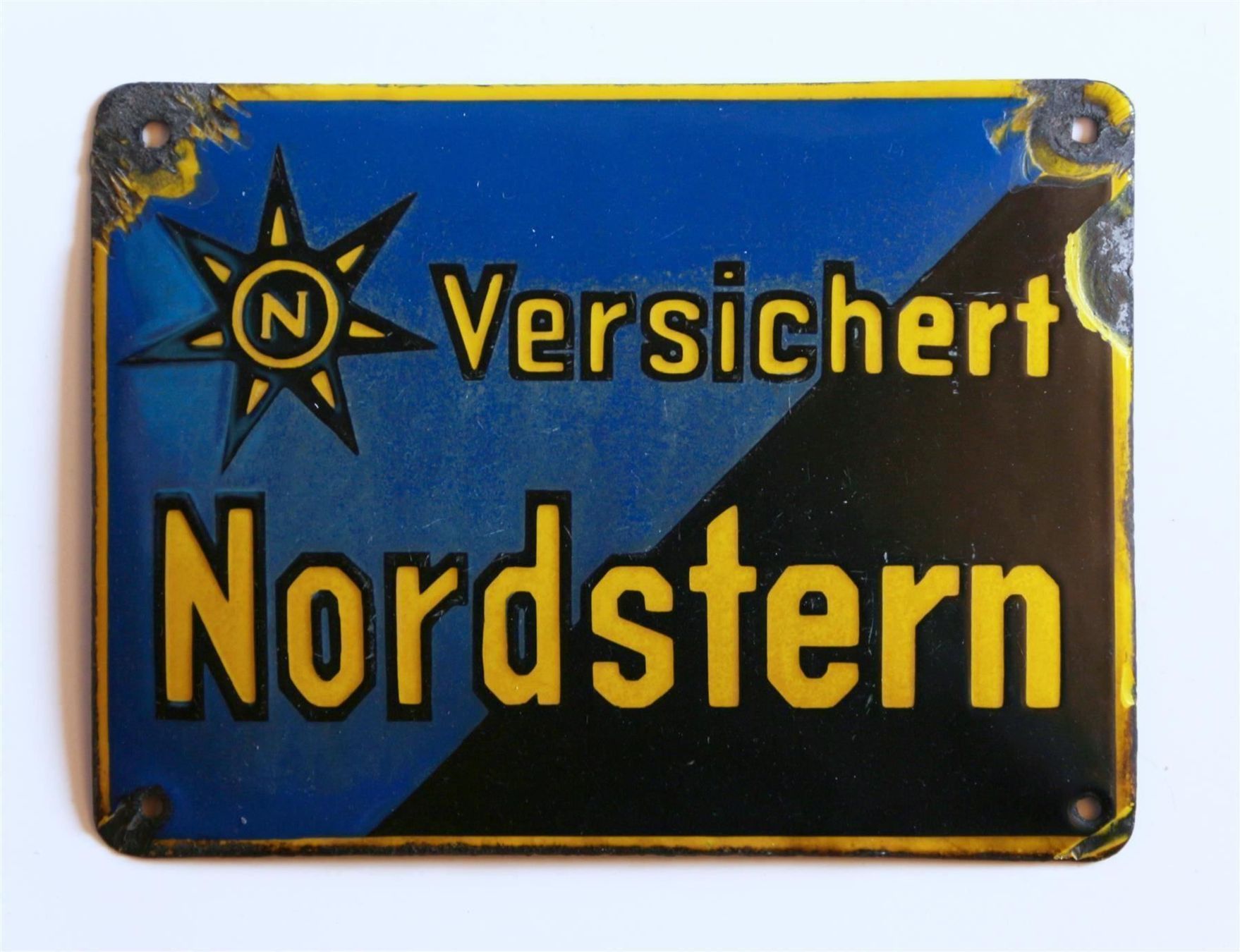 Insegne: Emailschild Nordstern versichtert – Usato da Langenthal venduto da Sammlungs_aus